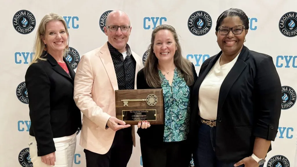 CPI Employees accepts Carolina Youth Coalition Donor of the Year Award