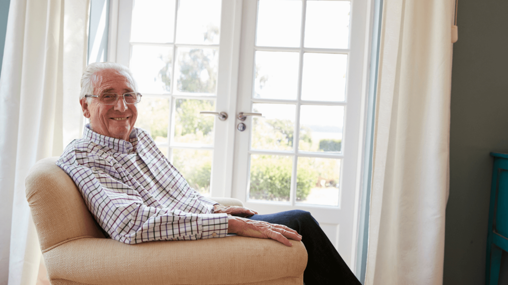 Senior Citizen sitting in Living Room