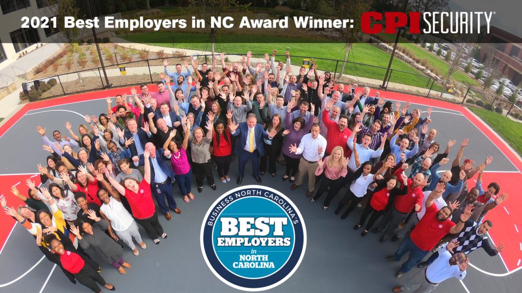 2021 Best Employers in NC awarded for CPI Security