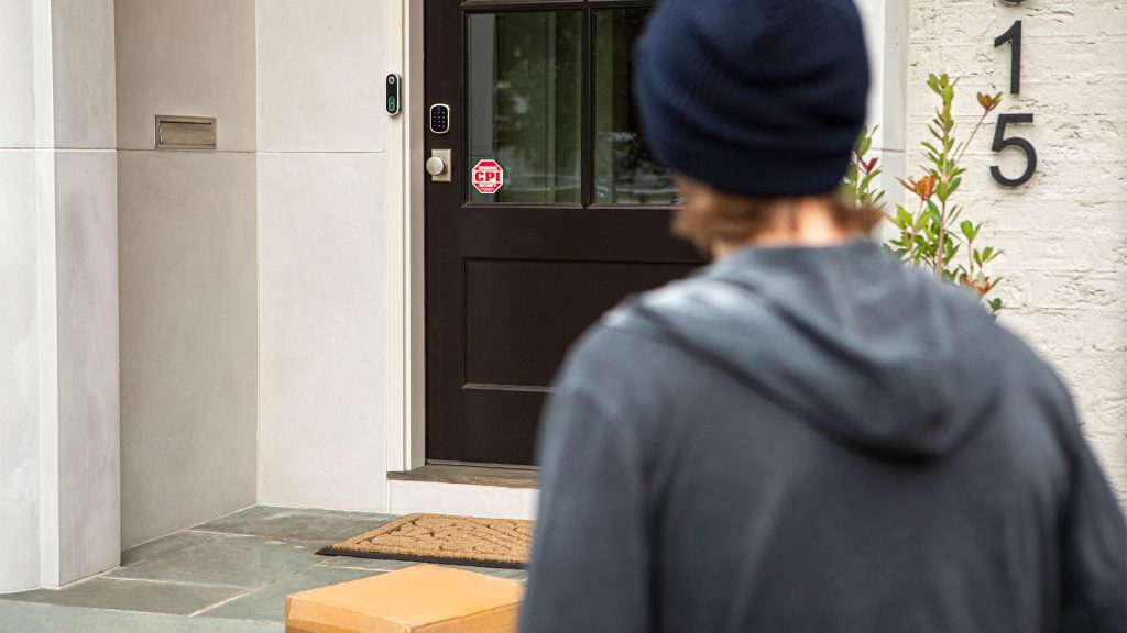 Burglar approaching front door