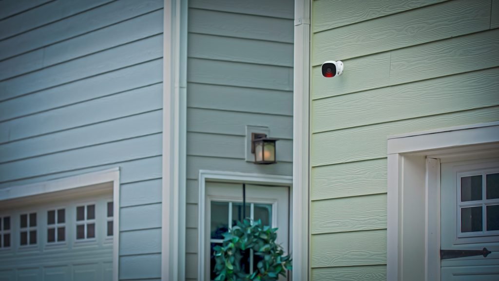 CPI Security Spotlight Camera Pro mounted on exterior of house