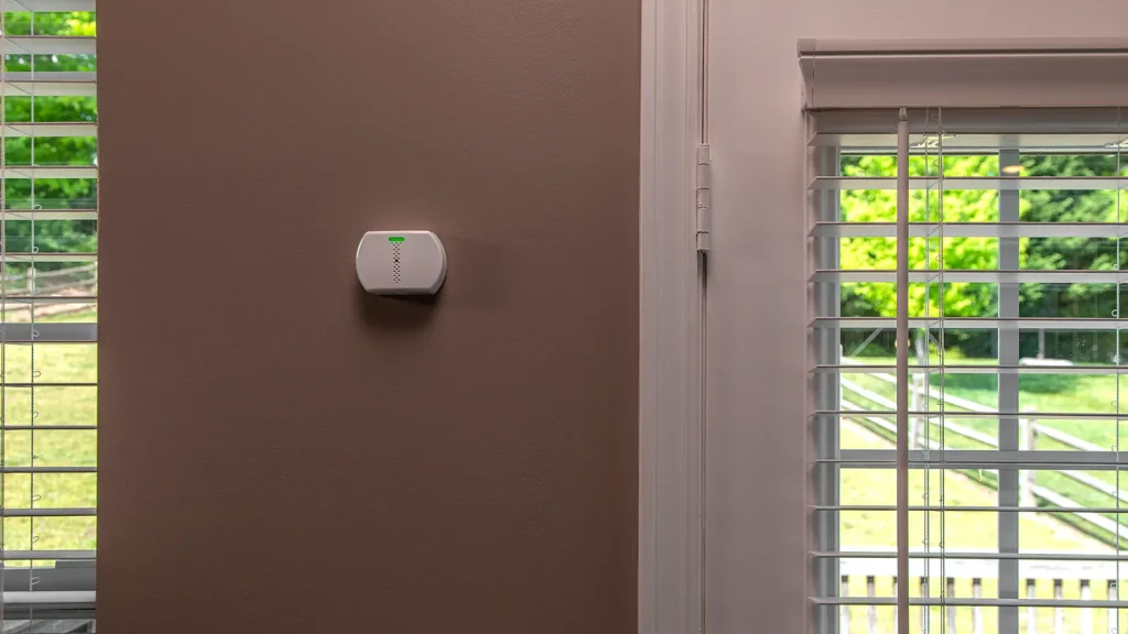 CPI Security glass break sensor mounted on wall