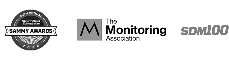 2024 Sammy awards logo and The Monitoring Association logo and SDM 100 logo