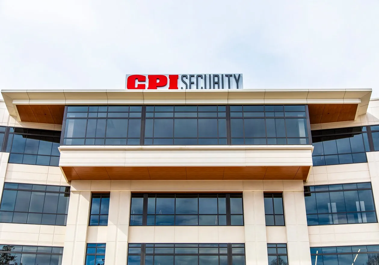 Rectangle 274 CPI Security sign on top of headquarters building