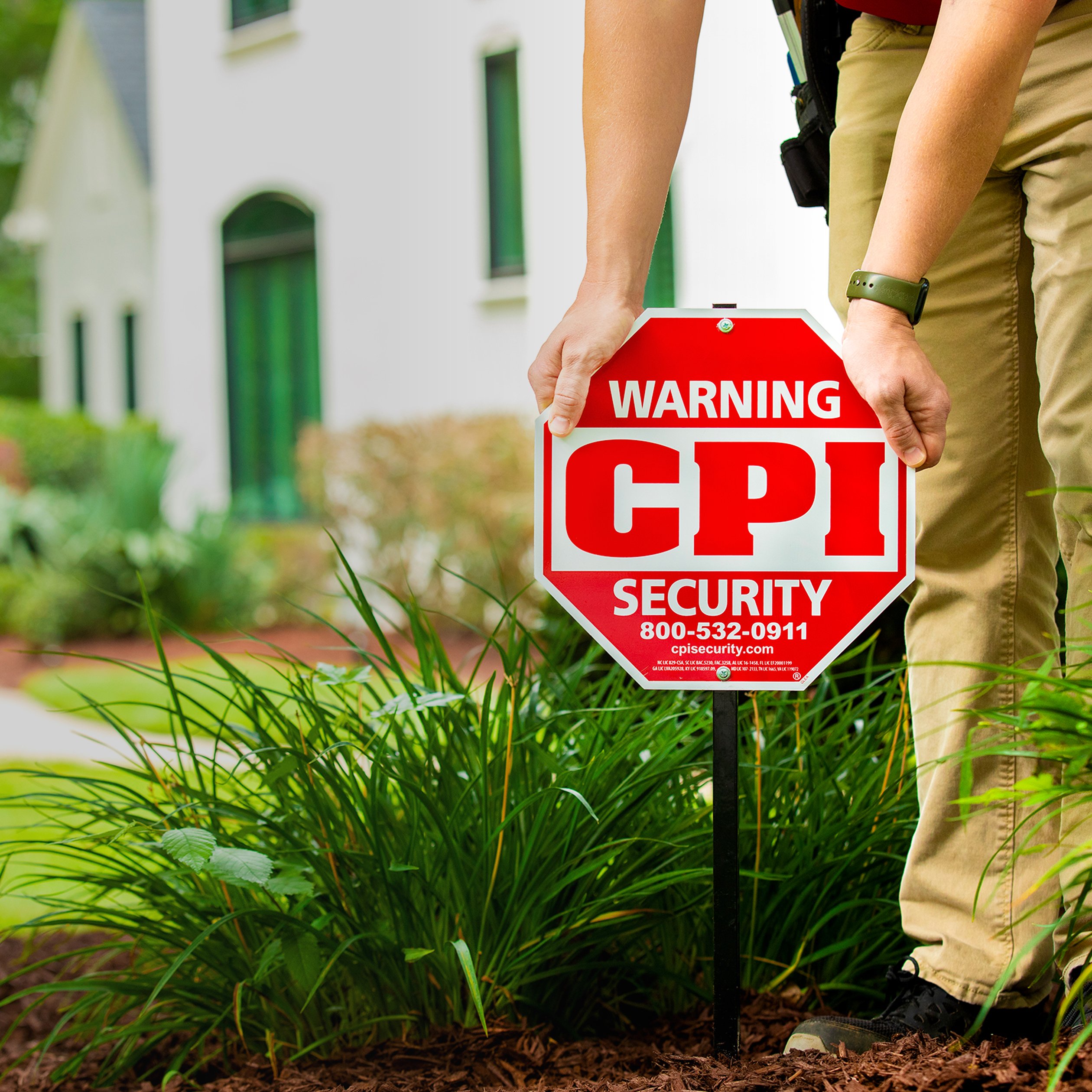 CPI Security logo on yard sign