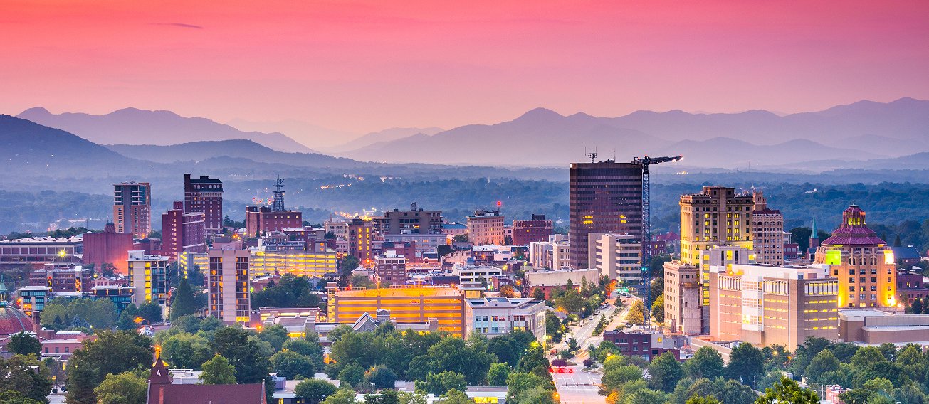 The skyline of Asheville, North Carolina