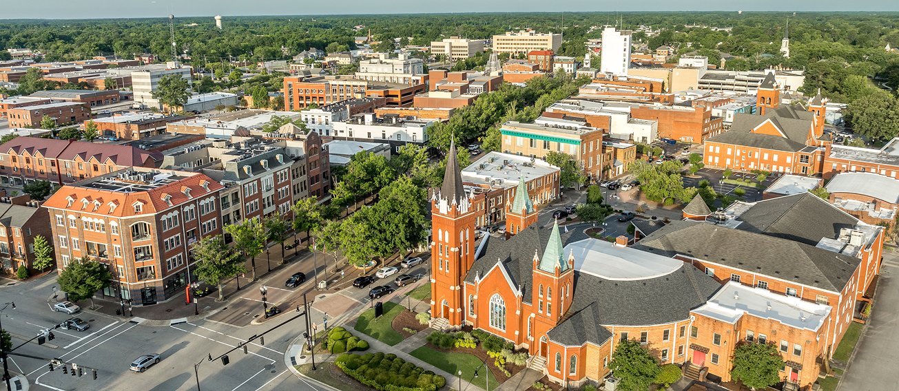 The skyline of downtown Fayetteville, North Carolina