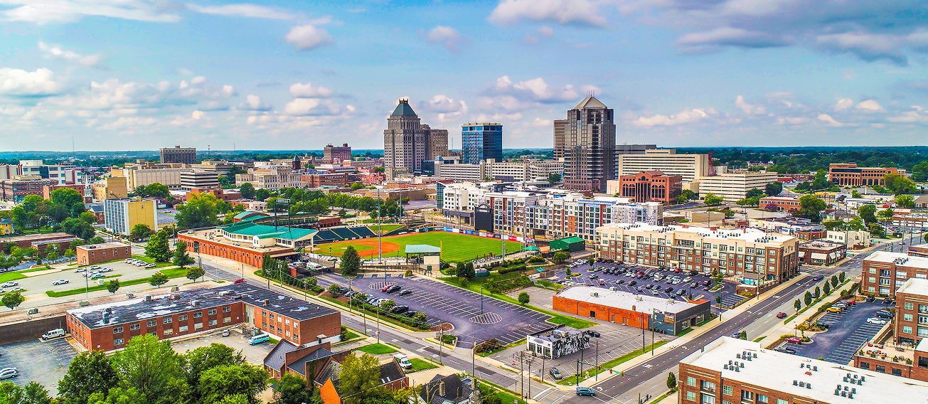 The skyline of Greensboro, North Carolina