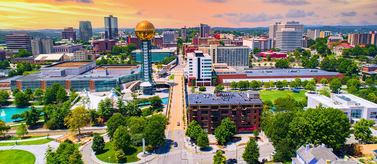 The skyline of Knoxville, Tennessee