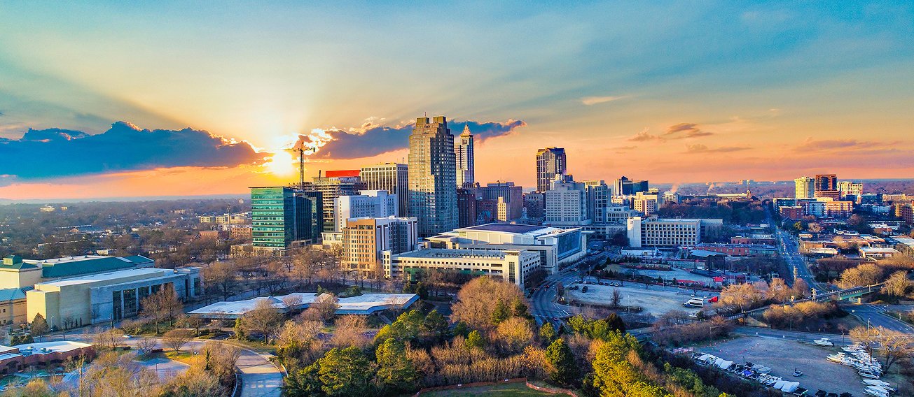 The skyline of Raleigh, North Carolina