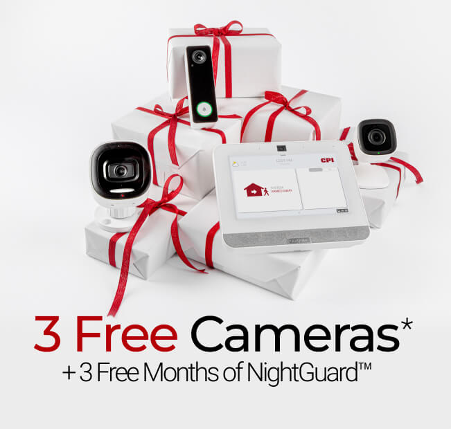CPI Security’s sale with three free cameras and three months of Night Guard